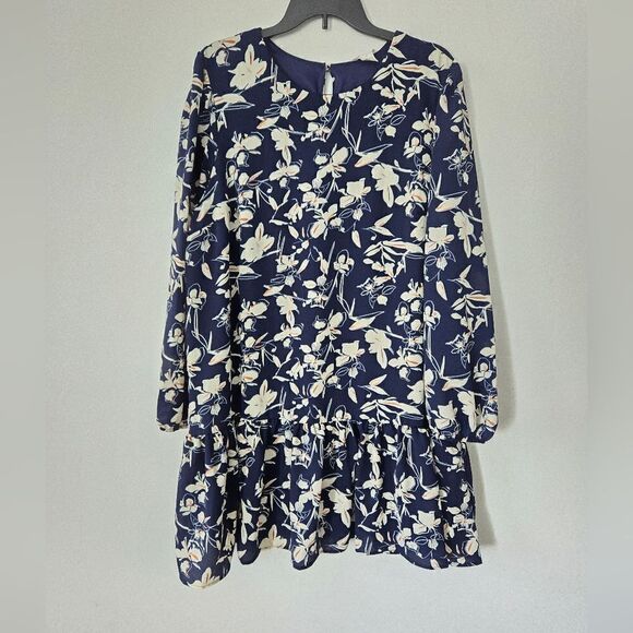 Caslon Floral Print Long Sleeve Drop Waist Minidress - Picture 3 of 7